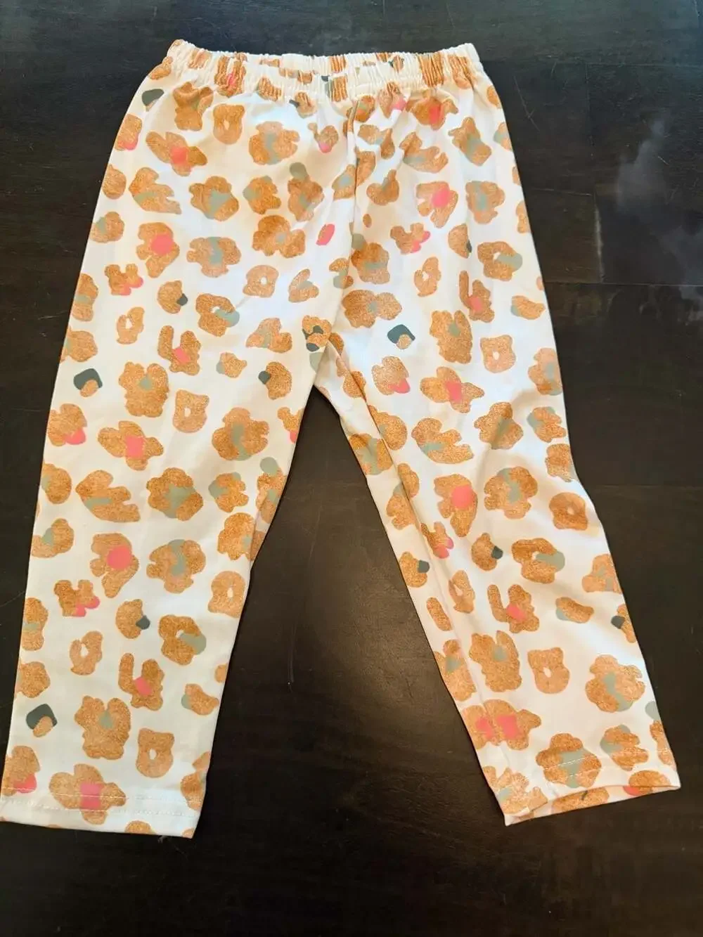 Clothing Peach & Gold Sequin Leopard Pumpkin Ruffle Outfit